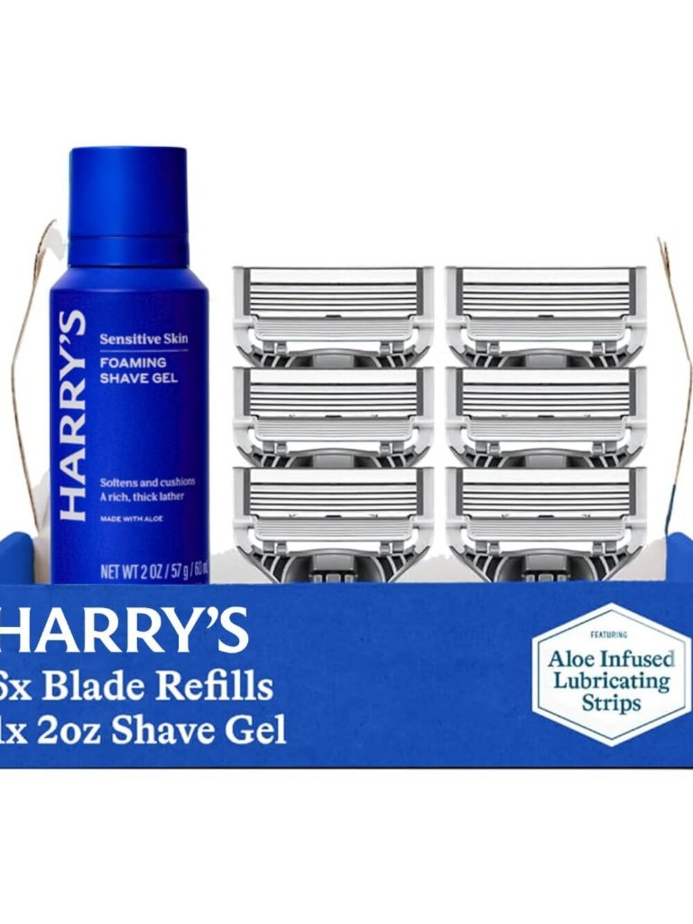 Original Shaving Kit for Men - 6 Razor Blade Refills, Shave Gel